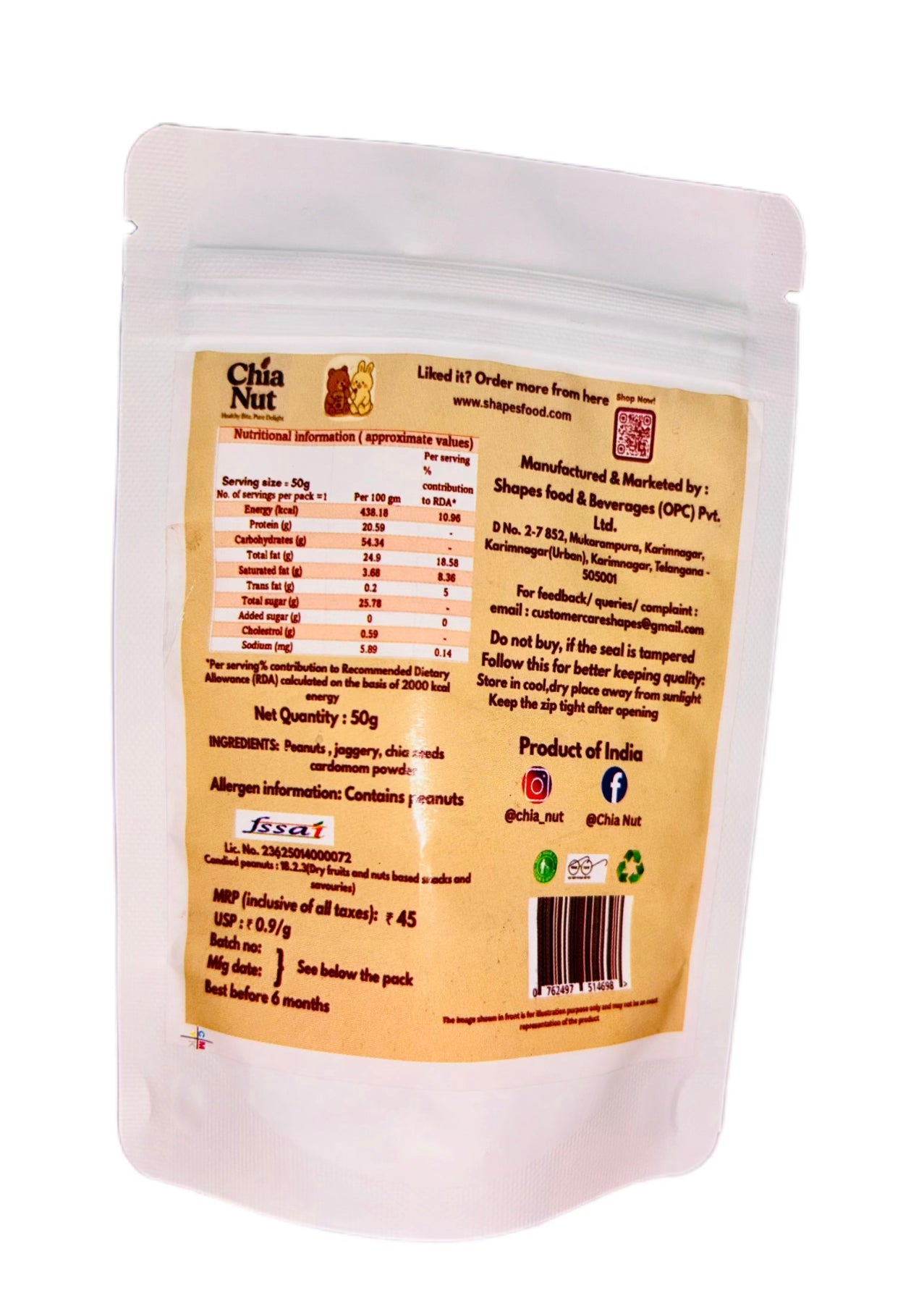 Chia Nut - Healthy Bites, Pure delight